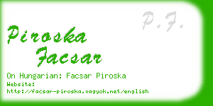piroska facsar business card